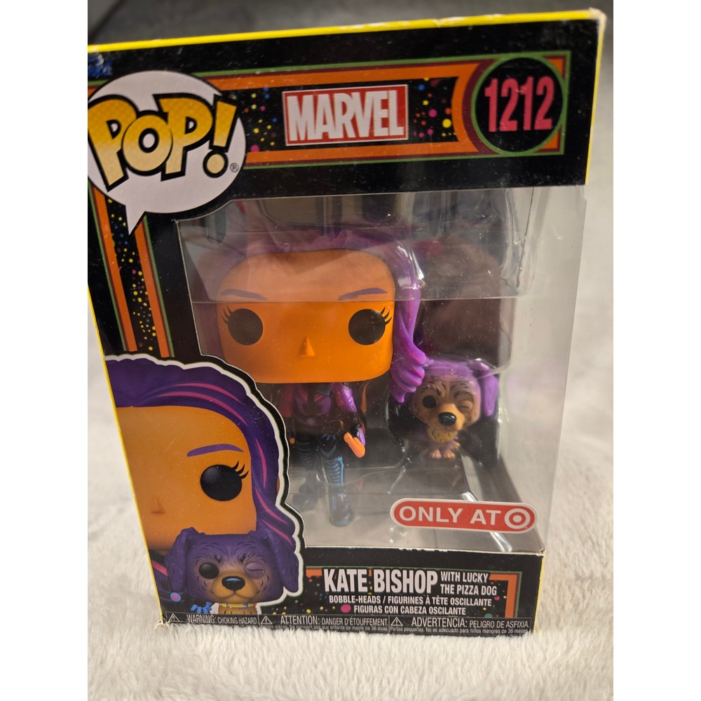 Funko Pop Marvel Kate Bishop Lucky The Pizza Dog Black Light Target Exclusive
